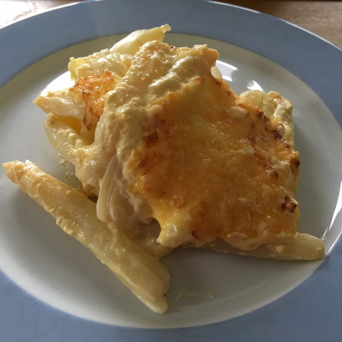 Portion flottes Spargelreste-Gratin